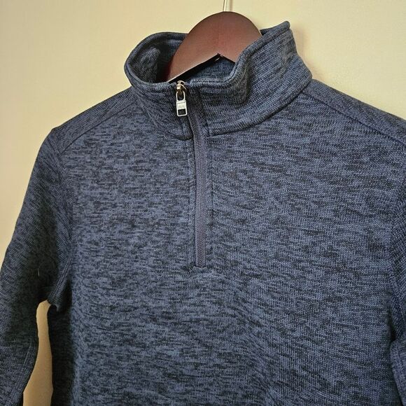 Land's End Jacket Quarter Zip Pullover Sweatshirt Navy Blue Embroidered Casual - Picture 2 of 10